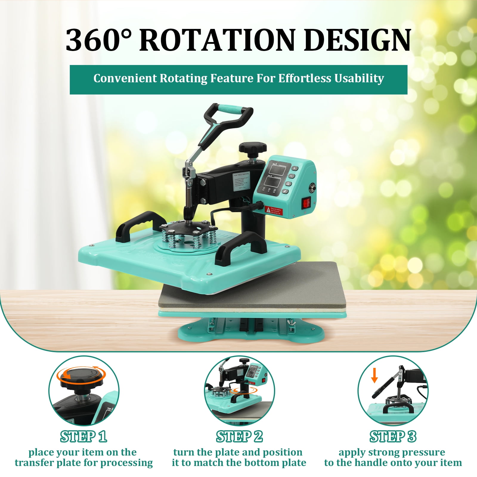8 in 1/6 in 1 Heat Press Machine, Sublimation Heat Press, 360° Swing Away Digital Heat Transfer Multifunction Heat Transfer Sublimation Combo for T-Shirt, Cap, Mug, Plate, Pillow, Bag