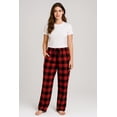thumbnail image 1 of Pijamas de Franela a Cuadros de Algodón, Pantalón Largo con Bolsillos, Corte Recto para Mujer, 1 of 9