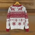 thumbnail image 4 of Uaswgudfs Women's Christmas Fashion Casual Reindeer Snowflake Printed Knitted Cardigan Long Sleeve Button Down Crew Neck Casual Jacket for Holiday & Daily Styling Red L, 4 of 4