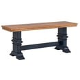 thumbnail image 5 of Weston Home Farmhouse Wood Dining Bench with Trestle Leg, Antique Denim, 5 of 7