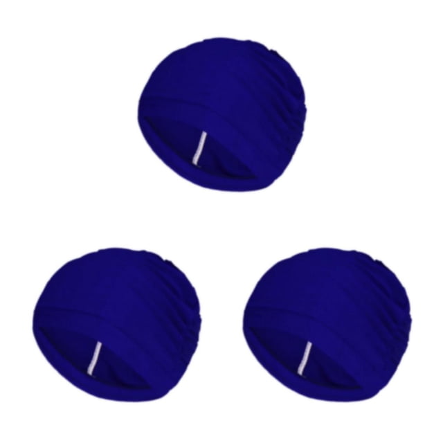 Langgg Nylon Easy To And Durable Stay Comfortable In Women'sSwimming Cap Breathable Fabric Bathing Cap blue 3Set