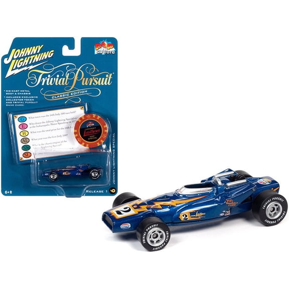 Johnny Lightning Special with Poker Chip (Collector Token) and Game Card, Blue Metallic - Johnny Lightning JLSP137/24 - 1/64 scale Diecast Model Toy Car