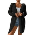 thumbnail image 2 of Aloohaidyvio Long Cardigan for Women Fall Lightweight Knit Long Sleeve Open Front Cardigan Sweaters Black M, 2 of 8
