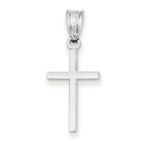 14k White Gold Polished Cross Pendant K2116W