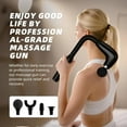 thumbnail image 2 of Massage Gun with Upgraded Extension Handle, Back Massage Gun Deep Tissue, Back Massager for Pain Relief for Muscles Neck Shoulders Waist Arm Legs Foot, 4 Replaceable Heads & 9 Speed Levels (BLACK), 2 of 8