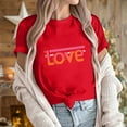 thumbnail image 6 of GaThRRgYP Womens Floral Tops for $5 Tops,Women's Casual Round Neck Short-sleeved Christmas Tree Printed T-shirt Red L, 6 of 6