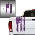 thumbnail image 2 of Distressed American USA US Flag Truck Tailgate Vinyl Decal Compatible with most Pickup Trucks EUA Flag Rear Graphic Car Sticker (11" x 20", Violet), 2 of 8