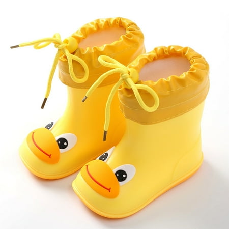 

HAXMNOU Hot Classic Children Rainboots PVC Rubber Children Water Shoes Waterproof Rain Boots Kids Kids Cartoon Shoes A