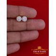 thumbnail image 3 of King of Bling's 925 Yellow Sterling Silver 0.74ct Cubic Zirconia Women's Hip Hop Flower Earrings, 3 of 12