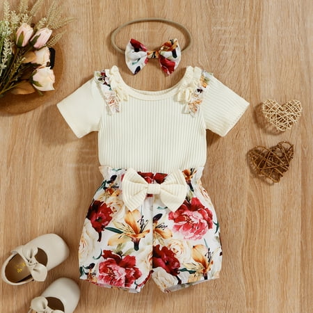 

kpoplk Baby Boy Outfits Toddler Kid Baby Girls Short Sleeve Top T-Shirt + Leopard Flared Pants Bell-Bottoms 2Pcs Clothes Set(Beige)