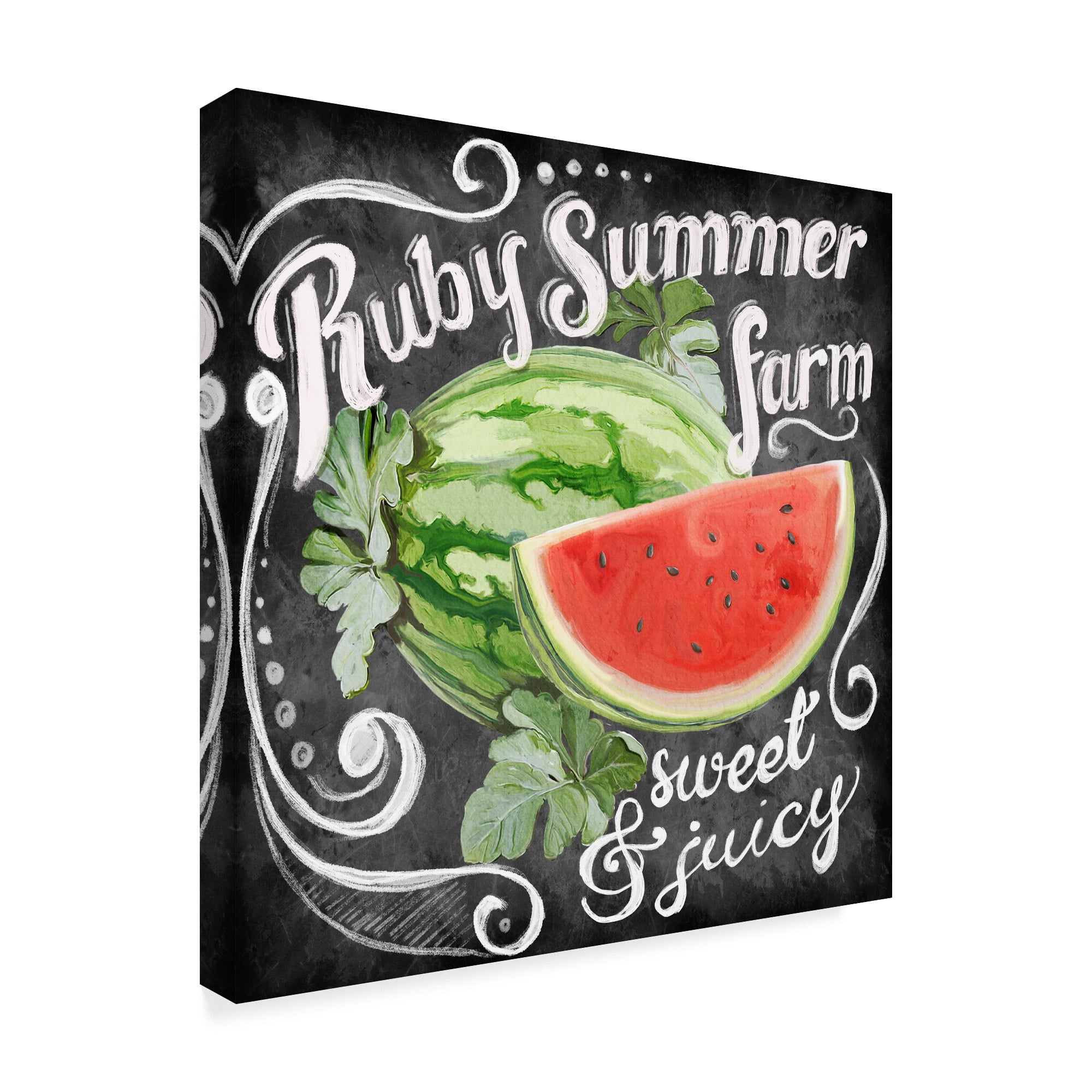 Trademark Fine Art 'Chalkboard Watermelon' Canvas Art by Art Licensing Studio