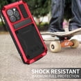 thumbnail image 5 of Case Compatibility with iPhone 15 Pro Max Case 6.7 '' 2023 Heavy Duty Protection Dustproof Rugged Military Grade Metal Built in Screen Protector Kickstand  Phone case (15Pro Max Red), 5 of 12