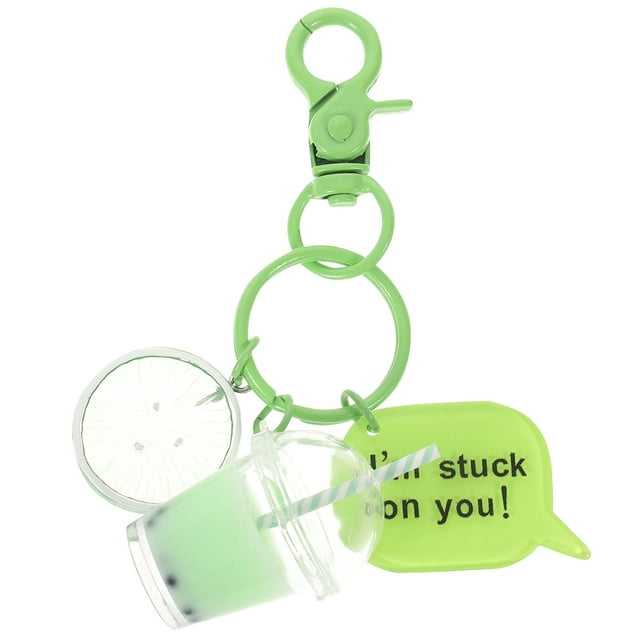 Durable Resin Creative Keychains with Beautiful Green Pendant for Bag Decor and Car Accessories 3.5x2.8 Inches
