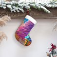 thumbnail image 6 of Yiaed Rainbow Melting Ice Cream Print Christmas Stockings, Christmas Stockings Hanging Ornaments, Christmas Stockings for Family Christmas Holiday Decorations, 6 of 7