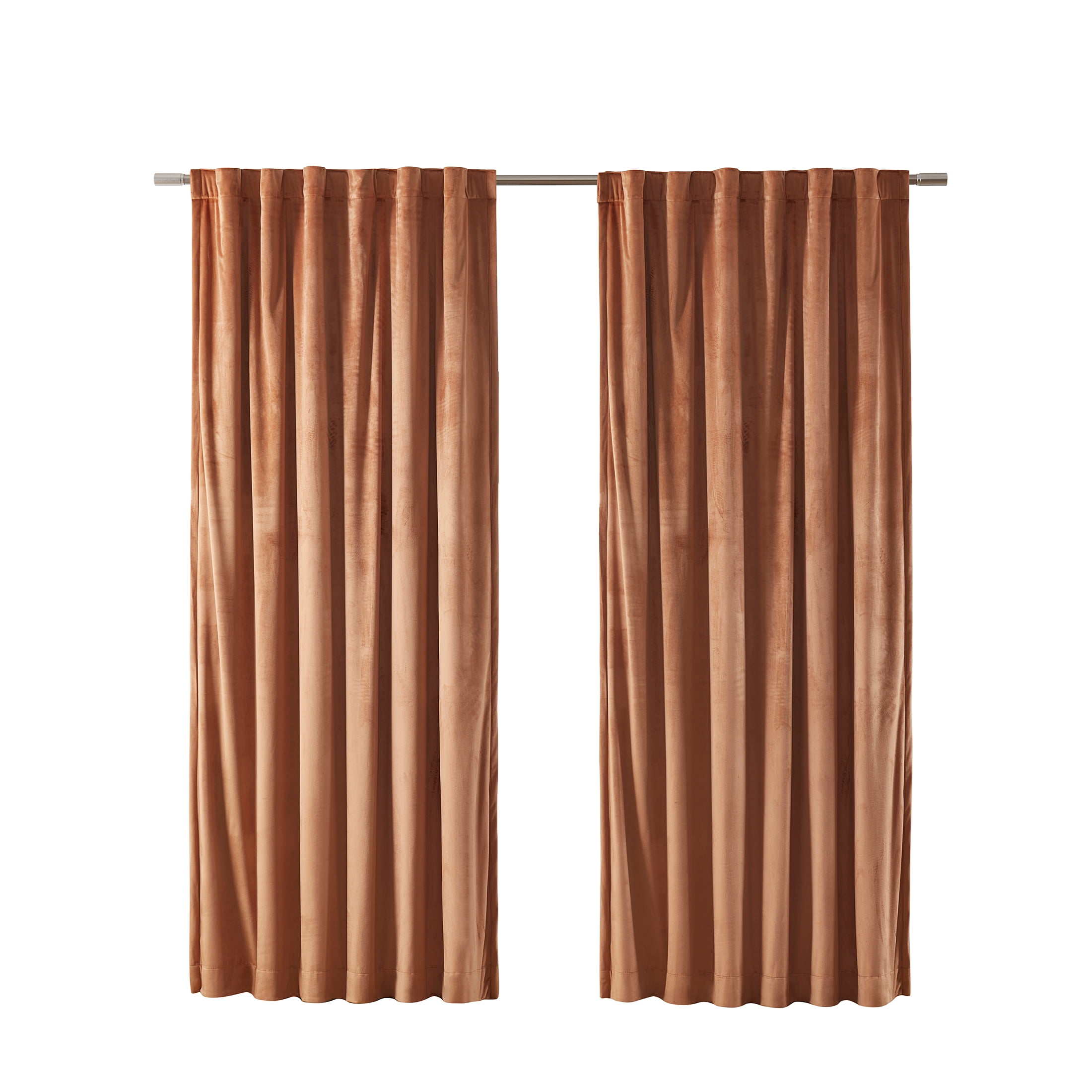 Better Homes & Gardens Dutch Velvet Solid 100% Blackout Single Curtain Panel, Spice, 52" W x 84" L