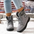 thumbnail image 2 of Gyexs Women's Snow Boots Size 11, Winter Shoes Women Boots, Static Dissipative, Lace-Up, Cold Weather & Shearling, Wingtip Toe, Winter Clothes, Grey, Size 10, 2 of 8