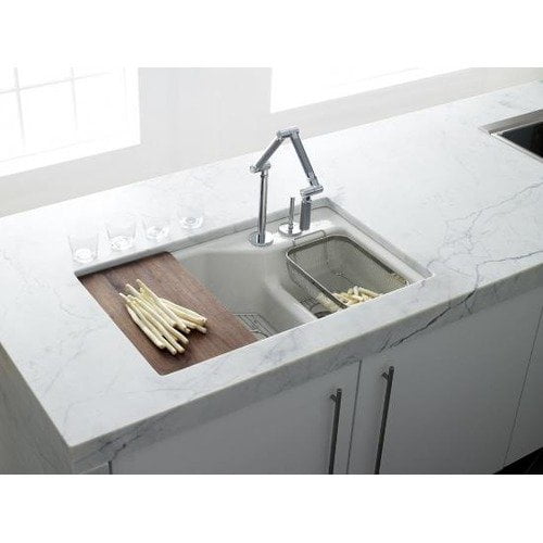 Kohler Indio Undermount 2-Hole Offset Double Bowl Kitchen Sink