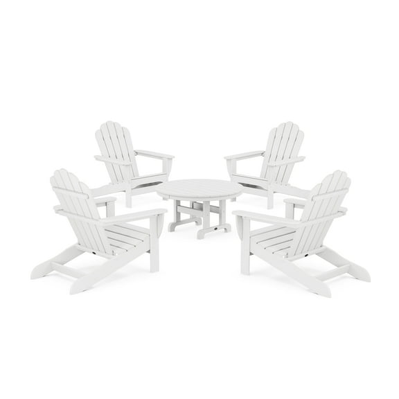 Trex Outdoors 5-Piece Monterey Bay Oversized Outdoor Adirondack Chair Conversation Group in Classic White