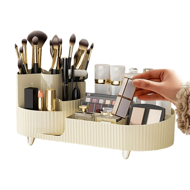 Caja Almacenamiento Cosméticos Soporte para Brochas Maquillaje Giratorio Al