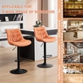 thumbnail image 5 of YOUNIKE Bar Stool, Set of 2, Modern Comfortable PU Leather Chair, Faux Leather High Upholstered Bar Stool, 32.3 Inches Tall, Armless with Backrest, Metal Legs, Camel, 5 of 9
