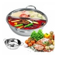 thumbnail image 4 of Fondue Chinoise en Acier Inoxydable 30cm Boutique Cuiseur Ustensiles de Cuisine Deux Saveurs Double Poignées Accessoires de Cuisson, 4 of 9