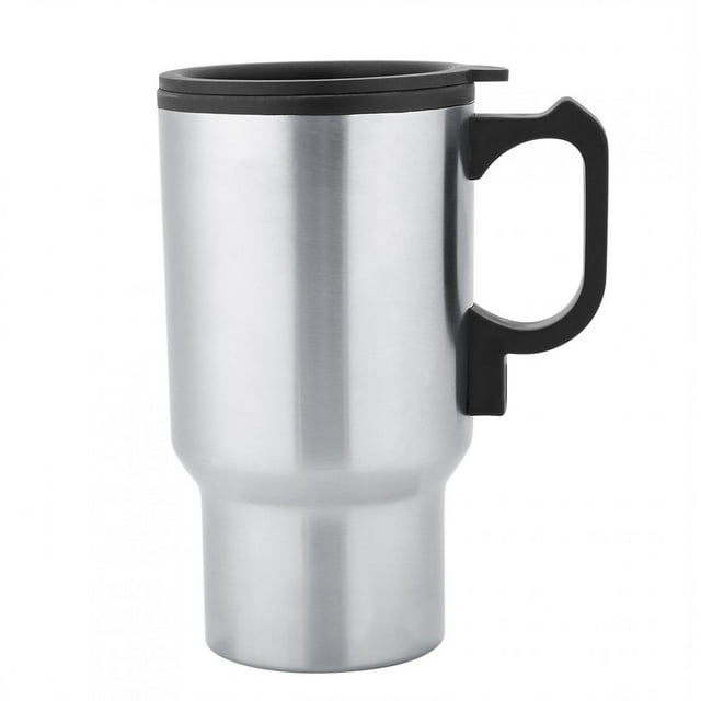 Electric Coffee Mug, 12V 450mL Stainless Steel Travel Mug Heated Coffee Cup Heated Mug Electric Car Heating Coffee Milk Cup Hot Water Bottle for Drive Travel Camping and Outdoor