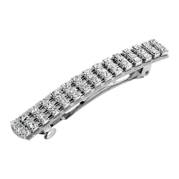 1928 Jewelry Women's Small Multi Clear Crystal Hair Barrette, (1 Pcs)