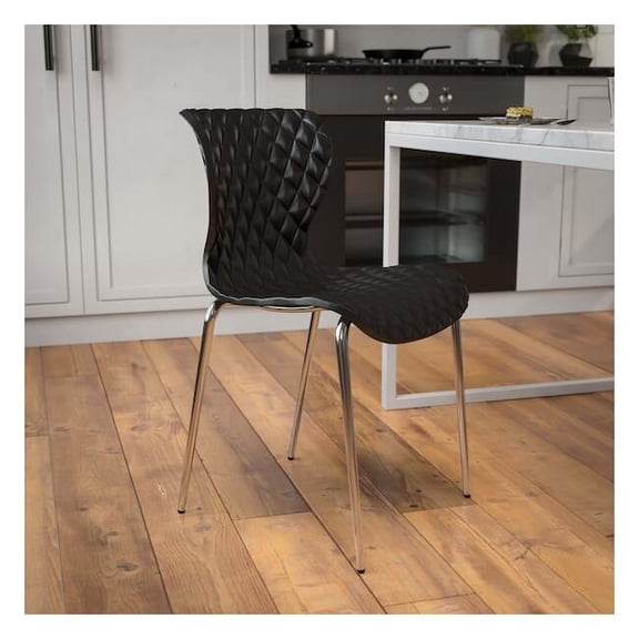 Flash Furniture Contemporary Chair, 18", Black LF-7-07C-BLK-GG