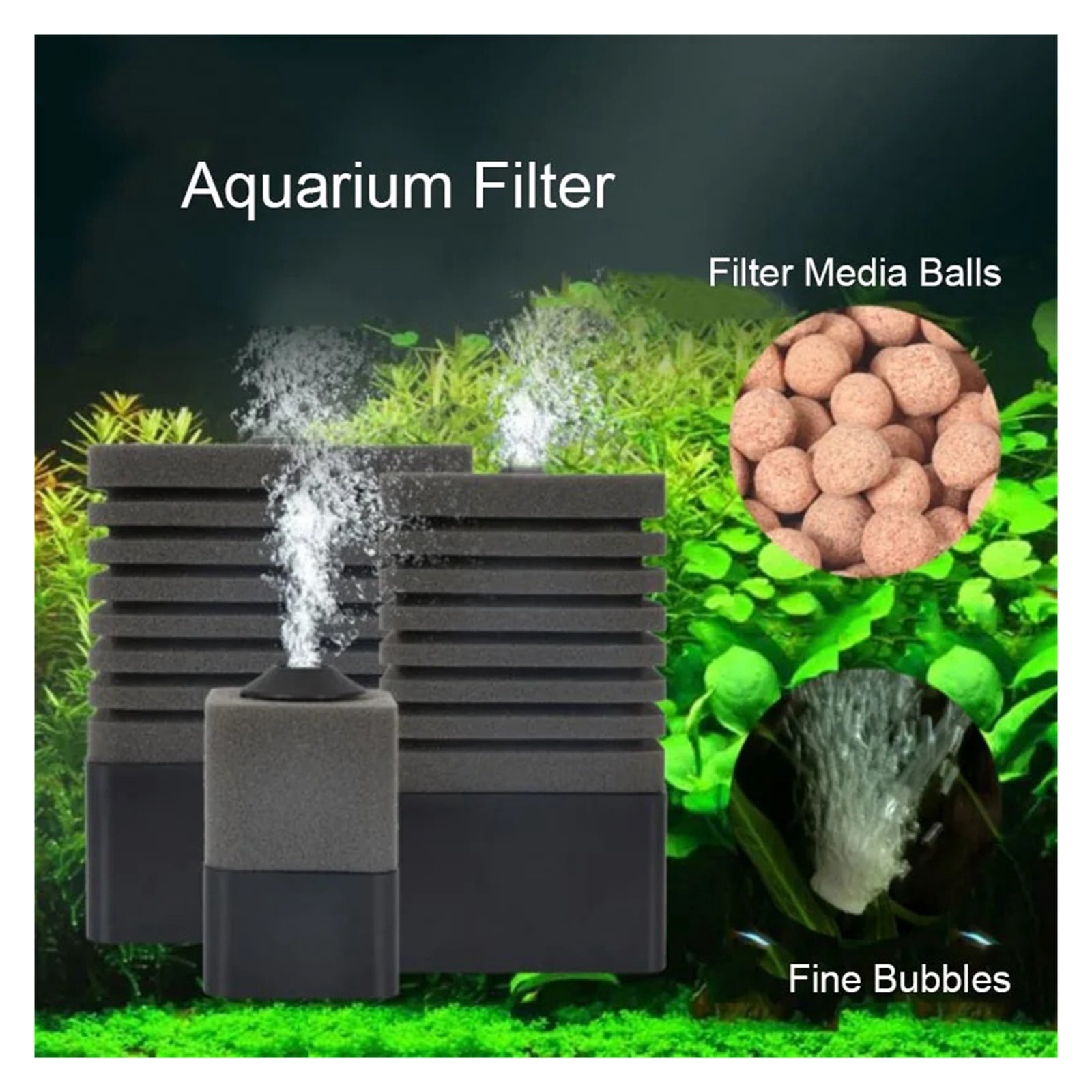 Bio Sponge Filter for Aquarium Fish Tank Shrimp Pond Air Pump Biochemical Ball Filtration Noiseless