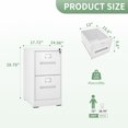 thumbnail image 3 of AQY 2 Drawer File Cabinet with Lock,Filing Cabinets for Home Office,Metal File Cabinet 18" Deep Vertical Storage Drawer for Hanging A4/F4/Letter/Legal Size Files, Assembly Require, 3 of 12