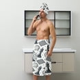 thumbnail image 6 of Colevkie Men's 2 Pieces Bath Wrap Set Soft Lightweight Bath Skirt & Bath Towel for Spa Sauna Bathroom Portable Beach Towel Absorbent Printed Chess Pattern, 6 of 7