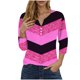 thumbnail image 1 of Blusas de Manga Corta para las Mujeres Impresas 3/4 Manga Cuello Redondo Blusa Casual, Ligero Diario Superior, 1 of 5
