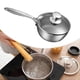 thumbnail image 1 of Cacerola de acero inoxidable, olla de cocina multifuncional con tapa de vidrio, olla para leche, olla para sopa para salsas, Pasta, barra de leche 18cm, 1 of 8