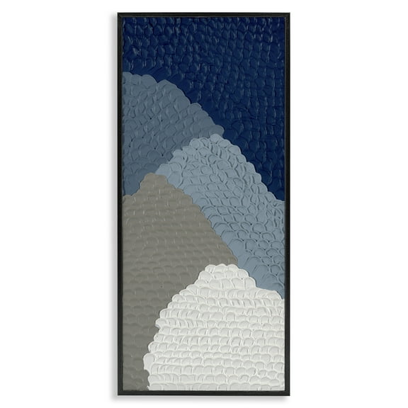 Stupell Industries Modern Abstract Forms Abstract Painting Black Framed Art Print Wall Art, 10 x 24