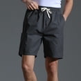 thumbnail image 4 of Timegard Cargo Shorts Men Straight Leg Elastic High Waist Loose Active Outdoor Solid Color Shorts, 4 of 4