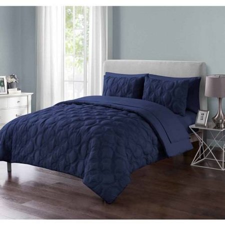 Vcny Home Atoll Embossed Circle Bed In A Bag Comforter Set