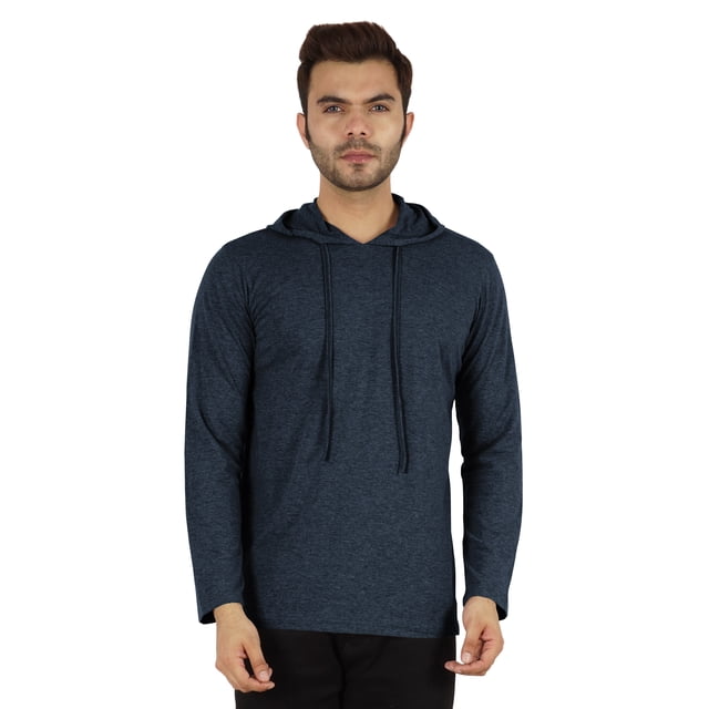 Inkmeso Solid Winter Hooded Sweatshirt For Mens Long Sleeve Drawstring Pullover Hoodie