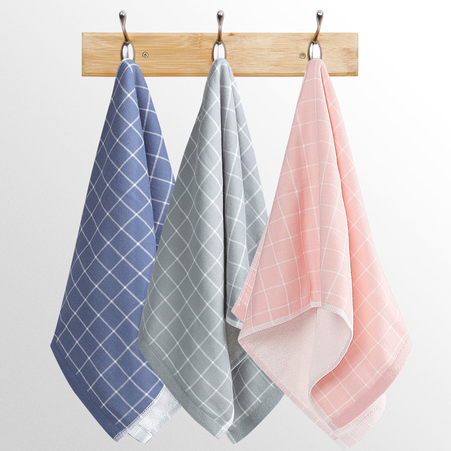 PiccoCasa Cotton Kitchen Tea Clean Towel Set Classic, 13x29in, Gray, 6PCS