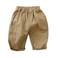 thumbnail image 2 of uublik Baby Boy Girl Pants Elastic Waist Bottom Pants Newborn Infant Trousers Khaki Size 3M-2T, 2 of 3