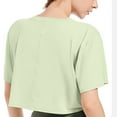 thumbnail image 4 of Workout Crop Tops for Women Short Sleeve Round Neck Loose T-Shirts Cropped Athletic Gym Running Yoga Tee Shirts Summer Clearance, 4 of 4