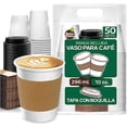 thumbnail image 1 of Berry Green 50 Vasos para Cafe de 10 oz (296 ml) Desechables con Tapa y Manga Protectora, Perfecta Para Cafe, Te y Todo Tipo de Bebidas Calientes, sin Derrames, Biodegradables Best Trading VCAF10, 1 of 8