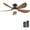 Brown, variant on 46 Inch Modern Ceiling Fans with Lights, Flush Mount Ceiling Fan with Remote/APP Control, 3 Reversible Curved Blades, 6 Speeds, 3 CCT, Dimmable LED Lights for Living Room Bedroom, Brown