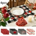 4PCS Valentine's Day Rubber Mat Kitchen Mats Dining Table Set for 8