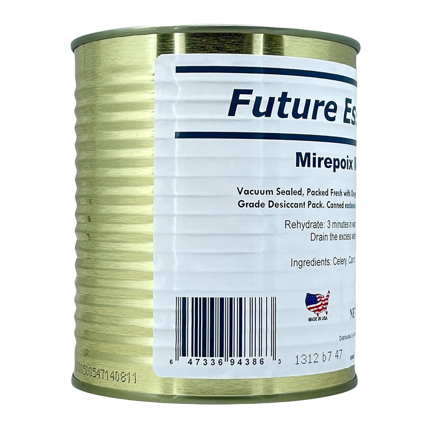 (12 Cans Pack) Future Essentials Dehydrated Mirepoix Mix (Soffritto) with Dried Carrots, Celery & Onions | Stable Emergency Food | Hiking, Backpacking & Camping | Easy Prep Survival Food | #2.5 Can