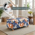 thumbnail image 4 of FOR U DESIGNS Hawaii Monstera Leaf Print Ottoman Cover Stretch Flip-Top Storage Bench Slipcover, Washable Footstool Protector with Elastic Bottom, Anti-Slip Soft Furniture Slipcover for Pets Kids, 4 of 7