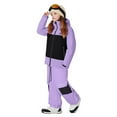thumbnail image 2 of Aboser Kids Waterproof Snowsuit Set 2 Piece Winter Insulated Snow Suits Windproof Snowboard Jackets and Pants Sets Unisex Boys Girls Outdoor Skiing Suit Purple 5 Years, 2 of 9