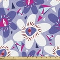 thumbnail image 1 of Floral Upholstery Fabric by the Yard, Lilac Pattern with Blooming Cartoon Petals Geometric Shapes Abstract Illustration, Decorative Fabric for DIY and Home Accents, Multicolor by Ambesonne, 1 of 5