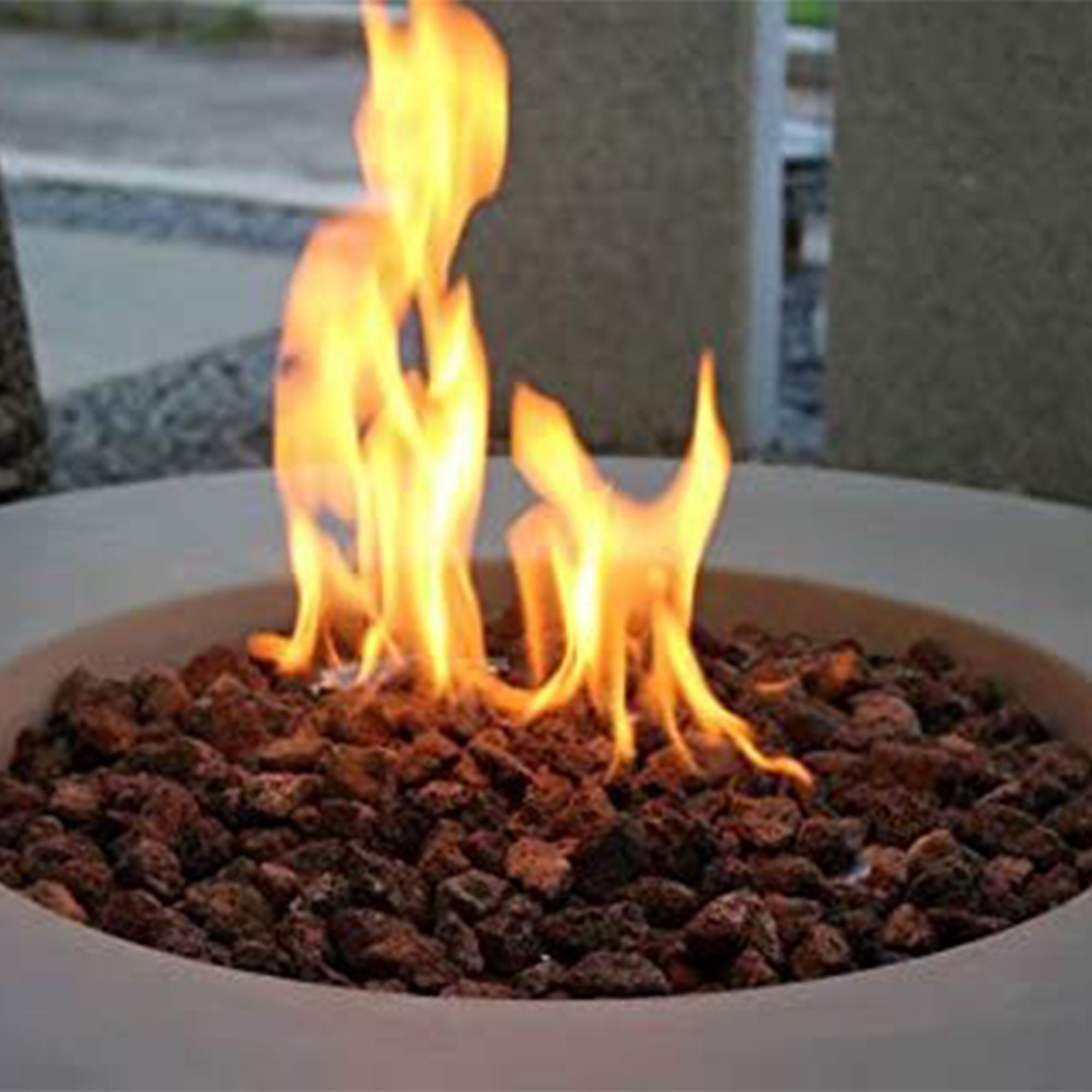 Elementi Natural Gas Concrete Lunar Bowl Fire Pit w/ Auto Ignition, Grey