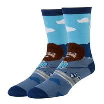 OoohYeah Men's Funny Crew Socks, Crazy Colorful Novelty Dress Socks, Let's Sail Bob Ross
