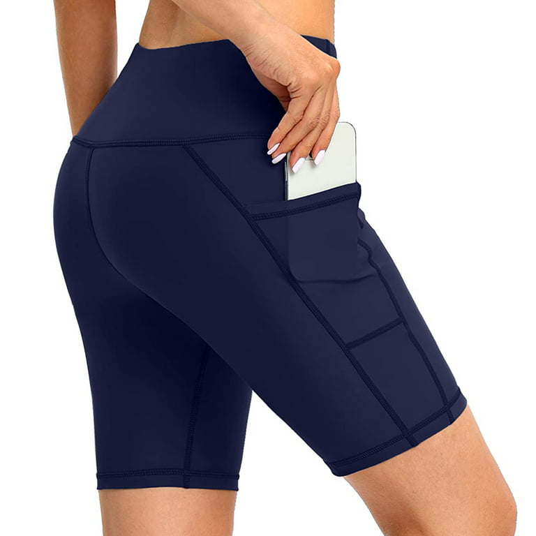 adviicd Short Pants For Women Dressy Bootcut Yoga Pants For Women Women's  Knee Length Tights Yoga Shorts Workout Pants Running Leggings Dark Blue XXL  